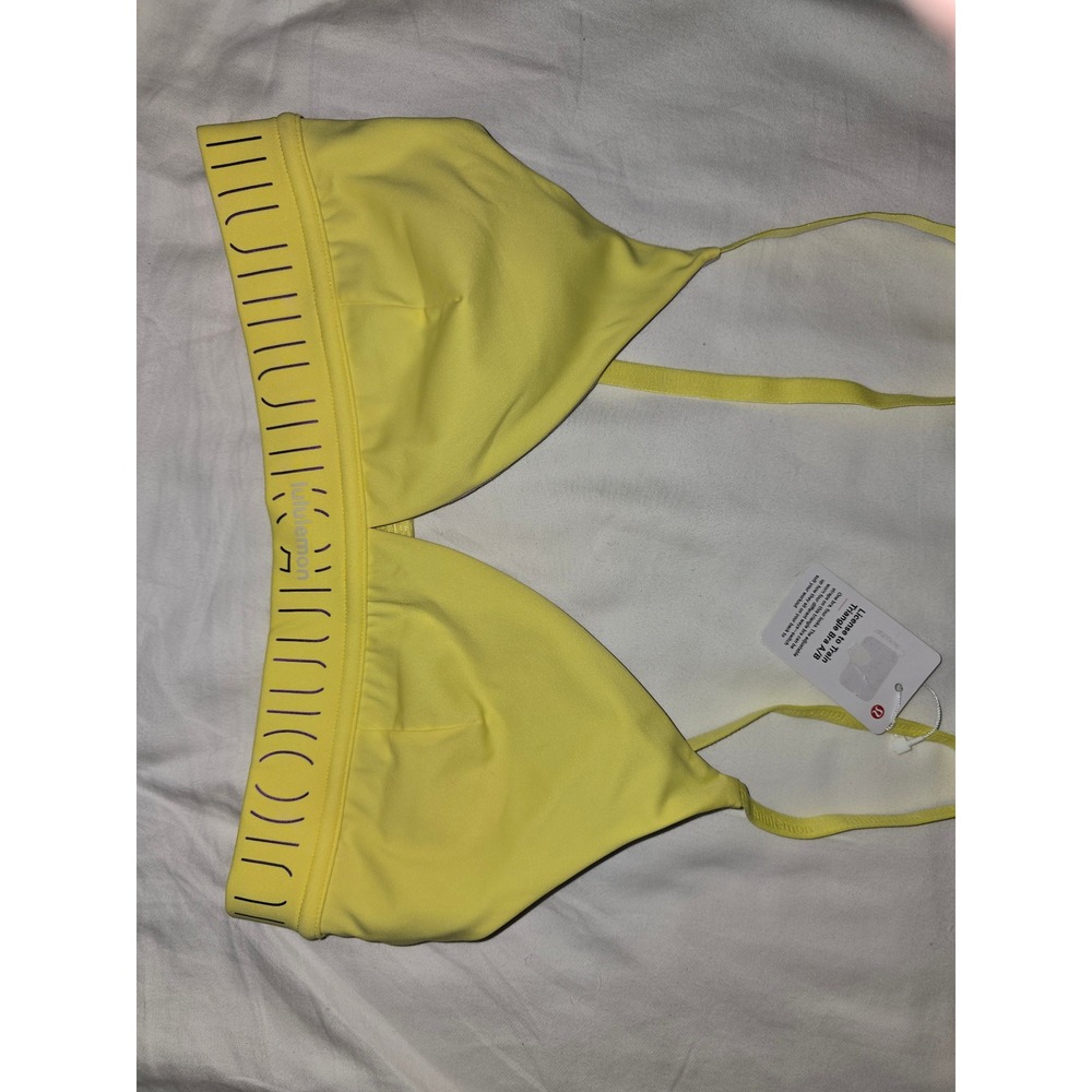 Lululemon License to Train Triangle Bra A/B Electric Lemon Yellow Size 4 LW2DGJS
